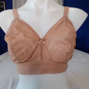 Glamorise 7012 Bramour Gramercy Luxe Lace Bralette 34F Cappuccino NWOT MSRP $44